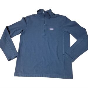 Patagonia Sweater Mens Medium‎ Mahnya Fleece Half Zip Pullover Blue B11